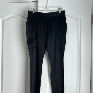 Bui by Barbara Bui Black Silk Cargo Pant